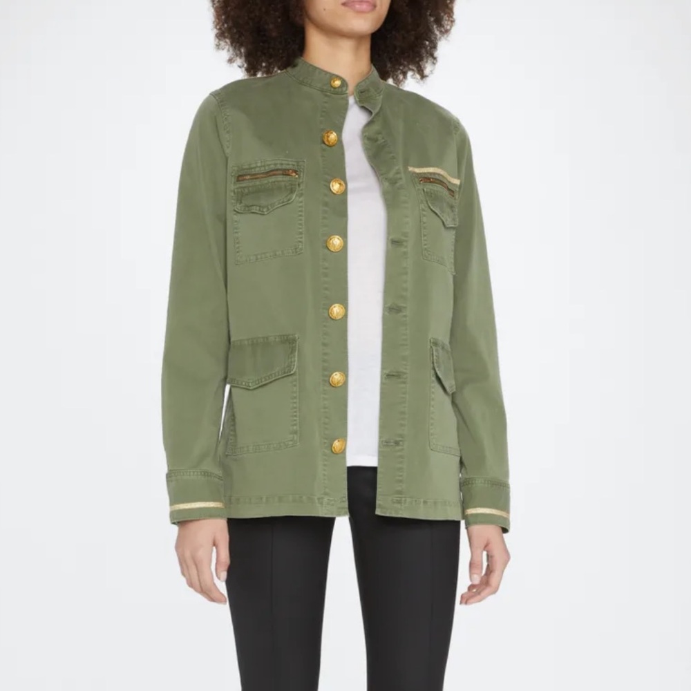 L'Agence Elizabeth Army Green Military Utility Jacket NWOT